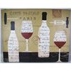 Image 1 : PARIS CANVAS PRINT OF WINE BOTTLES AND GLASSES