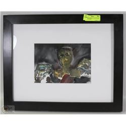 WATER COLOR BY T GALE/92 WITH BLACK FRAME