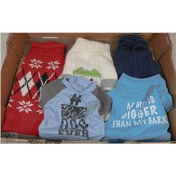 FLAT OF SMALL BOY DOG SWEATERS & T-SHIRTS