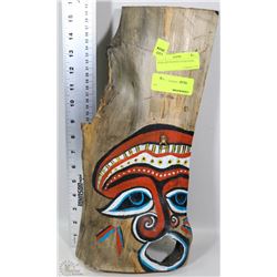 FOLK ART PAINTED WOOD MASK