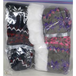 2PK LADIES NORDIC SLIPPERS