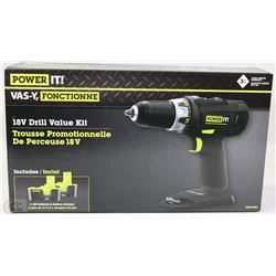 NEW POWER IT 18V DRILL VALUE KIT