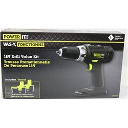 NEW POWER IT 18V DRILL VALUE KIT