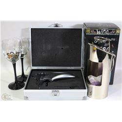 BOX WITH WINE ITEMS INCL BOTTLE OPENER, WINE