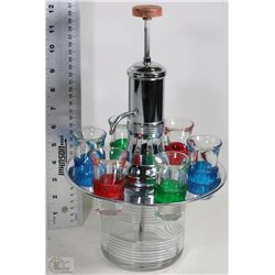 UNIQUE LIQUOR DECANTER WITH MATCHING COLORFUL