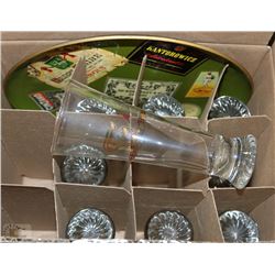 SET OF 9 OLYMPIC GLASSES AND TRAY