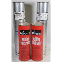 LOT OF 4 TUBES OF WELDING RODS INCL 8018