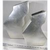 Image 1 : PAIR OF "Z" SHAPED DESIGNER SILVER LEAF VASES