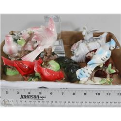 FLAT WITH ASSORTED BIRD ORNAMENTS AND MORE INCL