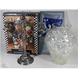 FLAT WITH CRYSTAL GLASS BALLS, LARGE CRACKLE GLASS