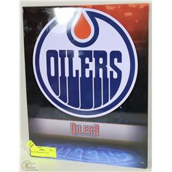 METAL OILERS SIGN 11"X14"