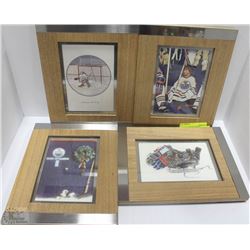 SET OF 4 OILER THEMED FRAMED PICTURES