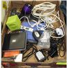 Image 1 : BOX OF ASSORTED ELECTRONICS INC 2 ROUTERS, BLU