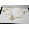 Image 1 : GOLD PLATED HEART SHAPED EARRING AND NECKLACE SET