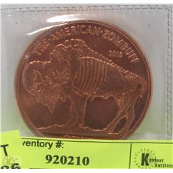 1-OZ .999 FINE COPPER COIN DATED 2018