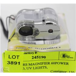 JEWELLERS MAGNIFIER 60POWER WITH LED, UV LIGHTS,