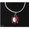 Image 1 : #22-RED RUBY .925 SOLID SILVER PENDANT