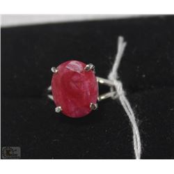 #21-RED RUBY .925 SOLID SILVER RING