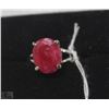 Image 1 : #21-RED RUBY .925 SOLID SILVER RING