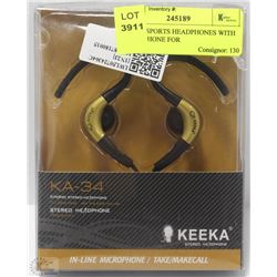 KEEKA SPORTS HEADPHONES WITH MICROPHONE FOR