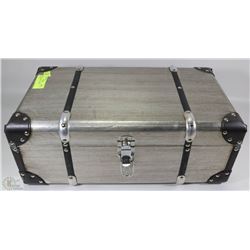 WOOD AND METAL CHESS 18"X10"X7"