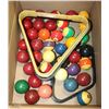 Image 1 : VINTAGE SNOOKER AND 8 BALL BALLS WITH TRIANGLES