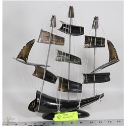 HANDMADE BULL HORN SHIP