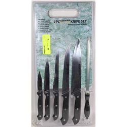 NEW 7PC GERMAN STYLE KNIFE SET WITH CUTTING BOARD