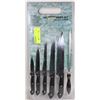 Image 1 : NEW 7PC GERMAN STYLE KNIFE SET WITH CUTTING BOARD