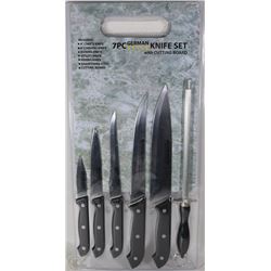 7PC GERMAN STYLE KNIFE SET WTH CUTTING BOARD