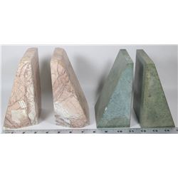 BOX W/2 SETS OF MARBLE BOOKENDS