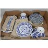 Image 1 : TRAY WITH NEW BLUE AND WHITE DISH DECOR