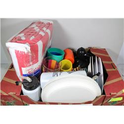 BOX OF PICNIC ITEMS