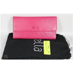 NEW DELLA LEATHER KAREN WALLET PINK COLOR
