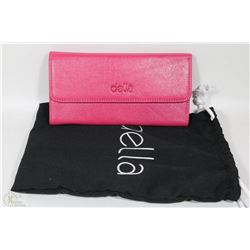 NEW DELLA LEATHER KAREN WALLET PINK COLOR