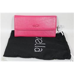 NEW DELLA LEATHER KAREN WALLET PINK COLOR