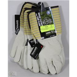 BUNDLE OF 3 BOB DALE LEATHER WORK GLOVES WITH