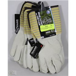 BUNDLE OF 3 BOB DALE LEATHER WORK GLOVES WITH