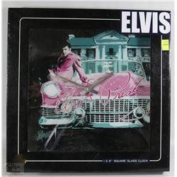 ELVIS COLLECTOR CLOCK 13.5" SQUARE