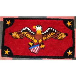 VINTAGE AMERICAN EAGLE WALL DISPLAY RUG 46"X26"
