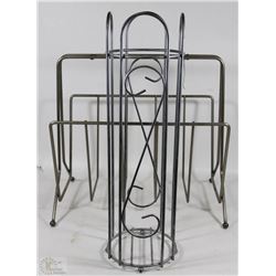 METAL MAGAZINE RACK AND METAL TOILET PAPER HOLDER