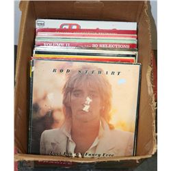 BOX OF LP RECORDS INCL. ROD STEWART, ANNE MURRAY,