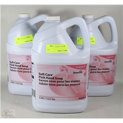 3 JUGS OF DIVERSITY SOFT CARE PINK HAND SOAP