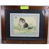 Image 1 : FRAMED CHINESE PAINTING OF CAT ON SILK