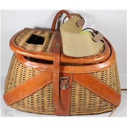 VINTAGE WICKER FISHING CREEL (BASKET)
