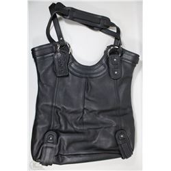 NEW DELLA LEATHER KAITLYN TOTE EBONY COLOR