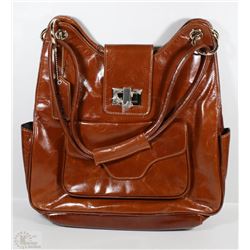 NEW DELLA LEATHER TAWNY BROWN RYAN TOTE