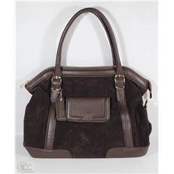 NEW DELLA LEATHER CAMILLE PURSE CHOCOLATE BROWN