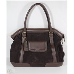 NEW DELLA LEATHER CAMILLE PURSE CHOCOLATE BROWN