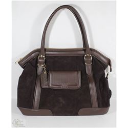 NEW DELLA LEATHER CAMILLE PURSE CHOCOLATE BROWN